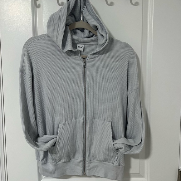 Aritzia TNA full zip waffle knit hoodie - Picture 5 of 6